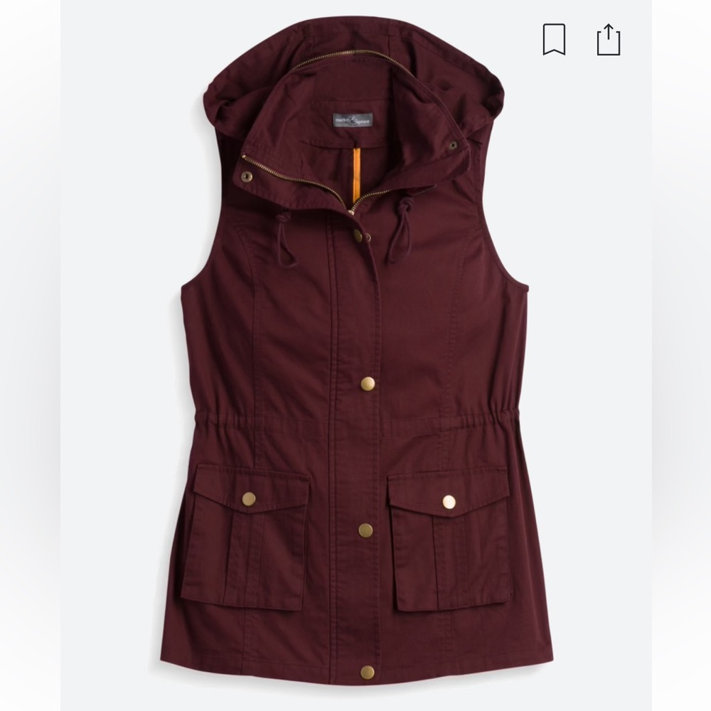 Market and spruce maroon vest